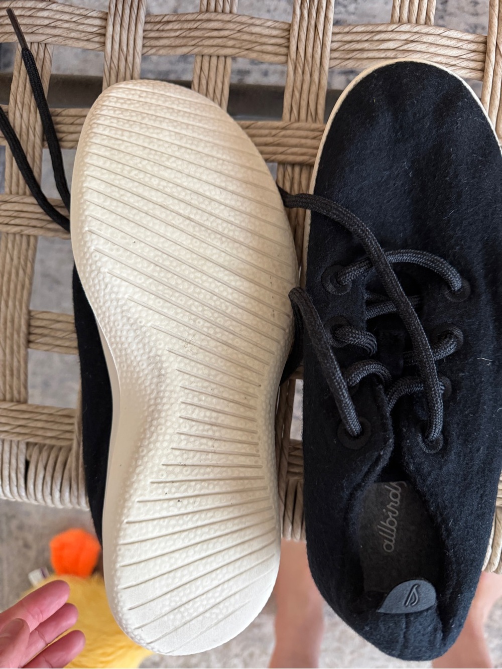 allbirds Women’s Black Wool Lace-Up Sneakers with Cream Sole